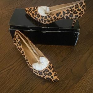 Esme calf hair kitten heels leopard